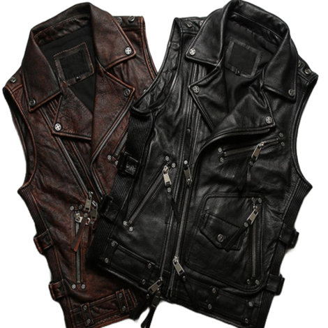 Leather Vest Sleeveless