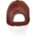 Chocolate Brown Leather Baseball Cap