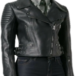 Women's Black Motorcycle Leather Jacket