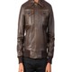 Men Brown Bomber Leather Jacket